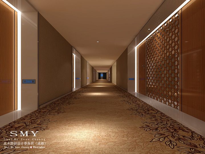 樂山酒店設計大堂背景墻設計-水木源創設計（SMY）