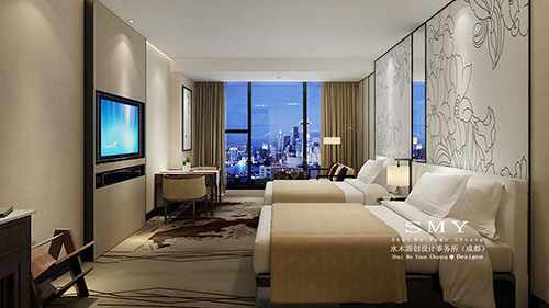 酒店客房設計、背景墻設計